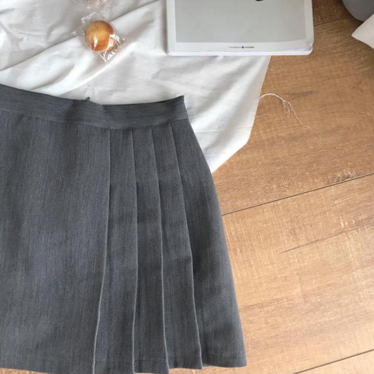Yena Chân Váy Chữ A Xếp Ly Màu Xám Phong Cách Ulzzang Hàn Quốc Cho Nữ | BigBuy360 - bigbuy360.vn