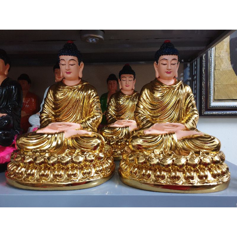 Tượng Bổn Sư Thích Ca Mâu Ni dát vàng 30cm
