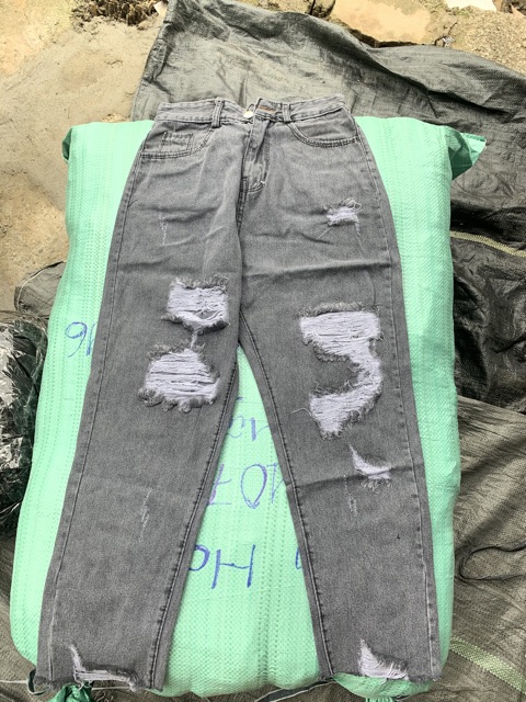 Quần jean baggy khói rách nhiều mã 37 | BigBuy360 - bigbuy360.vn