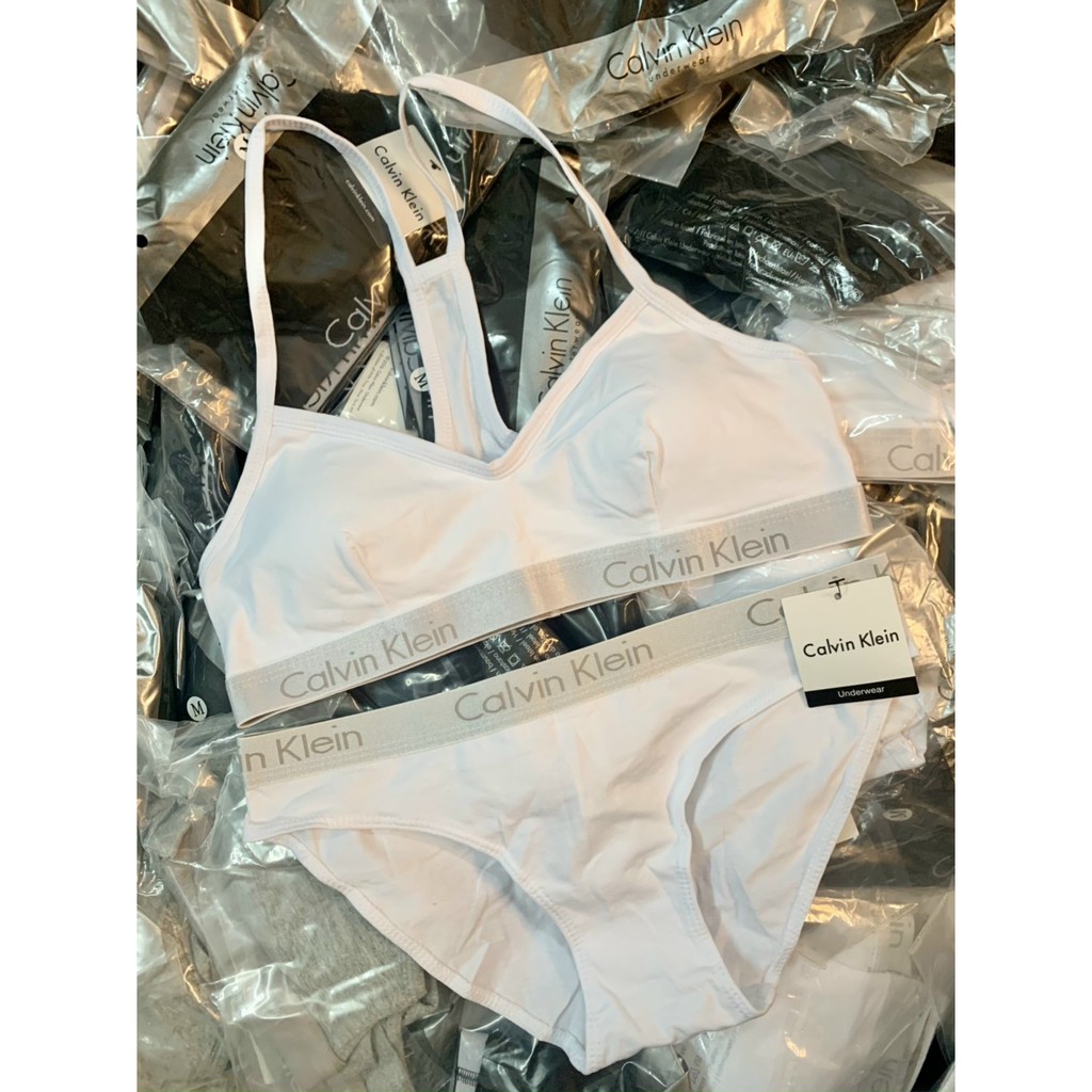 Bộ đồ lót cotton CK.3 lỗ lưng chữ Y có khe nhét mút | BigBuy360 - bigbuy360.vn