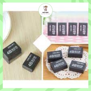 Tẩy gôm mềm 4b đen hàn quốc jumbo eraser | tẩy gôm 4b vàng gingko
