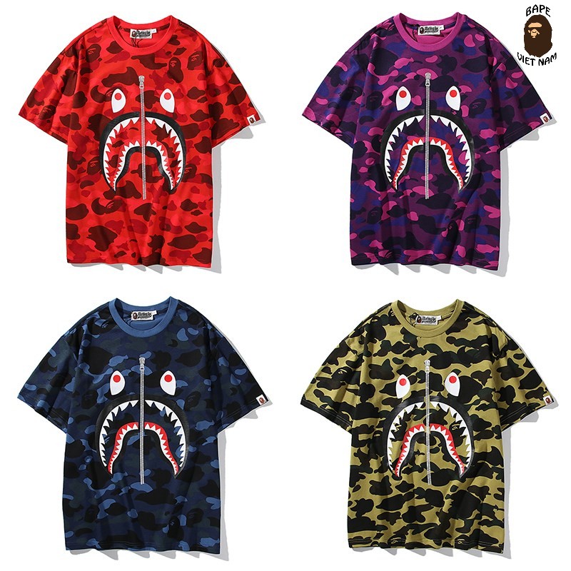 [FREESHIP] Tee Bape Shark, Áo thun Bape Cá mập, Áo phông Bape Cá ngáo 5 màu Camo Bape VN | BigBuy360 - bigbuy360.vn