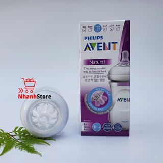 [Hộp đơn] Bình sữa Avent Nautural 260ml [Núm số 2, 1 tháng+]
