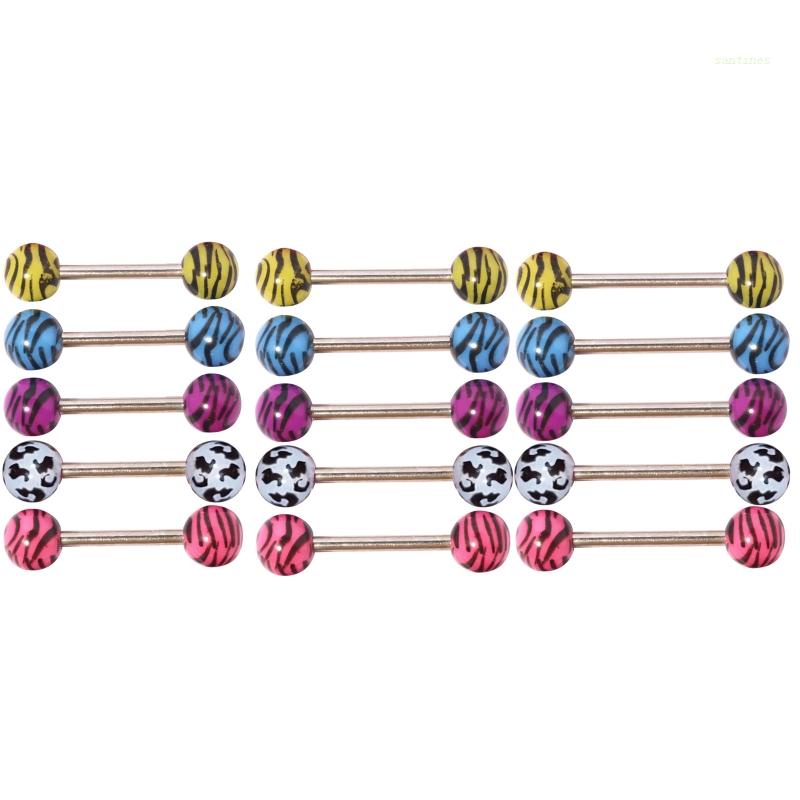 Khuyên Xỏ Lưỡi Bằng Thép Không Gỉ Acrylic Thời Trang Dành Cho Nam Nữ