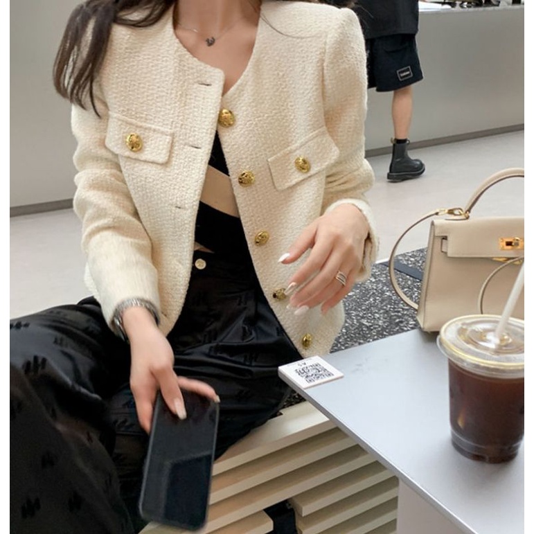 Áo dạ tweed kiểu dáng thanh lịch