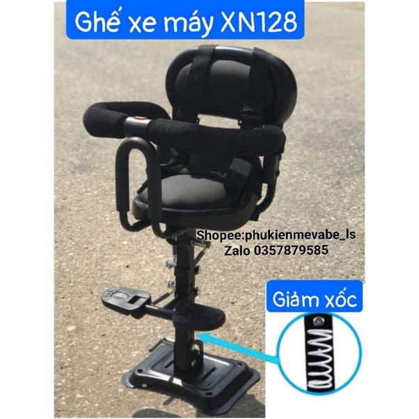XN128-Ghế ngồi xe máy, xe máy điện xoay ngả 128 có giảm xốc( inbox tư vấn)