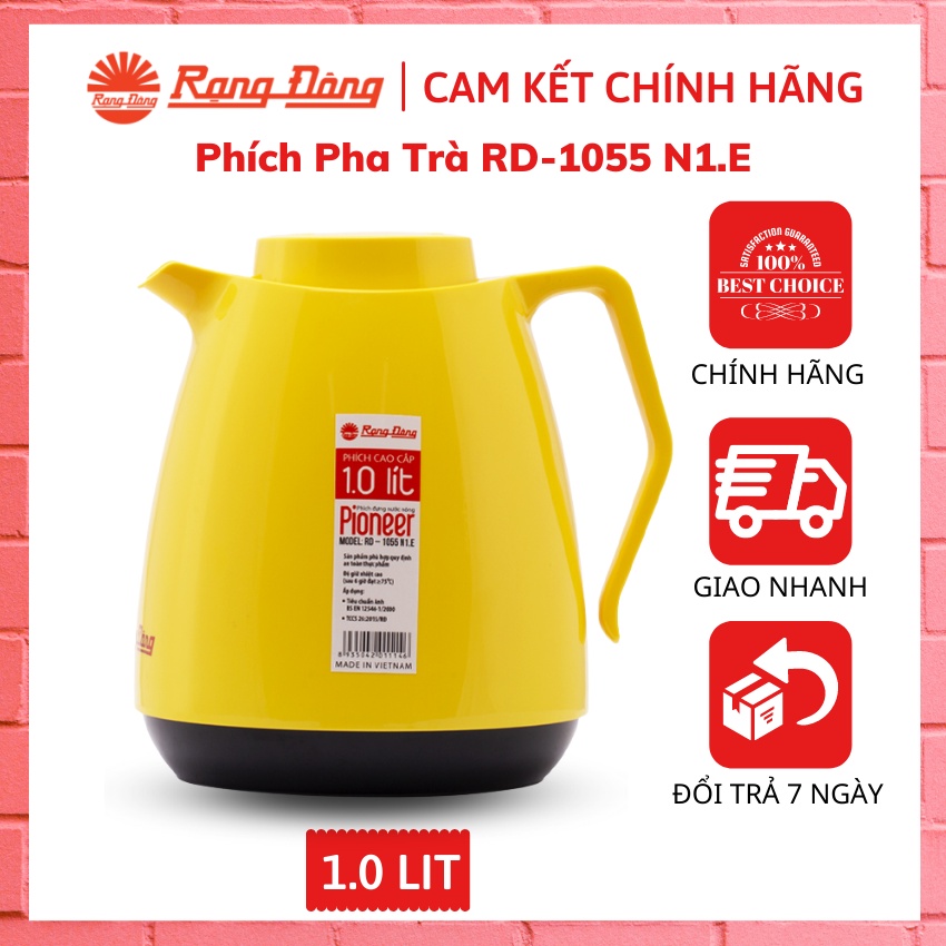Phích Pha Trà – Bình ủ Trà Giữ Nhiệt Rạng Đông – RD-1055 N1.E - Dung tích 1Lit – Bình Thủy Rạng Đông Chính Hãng