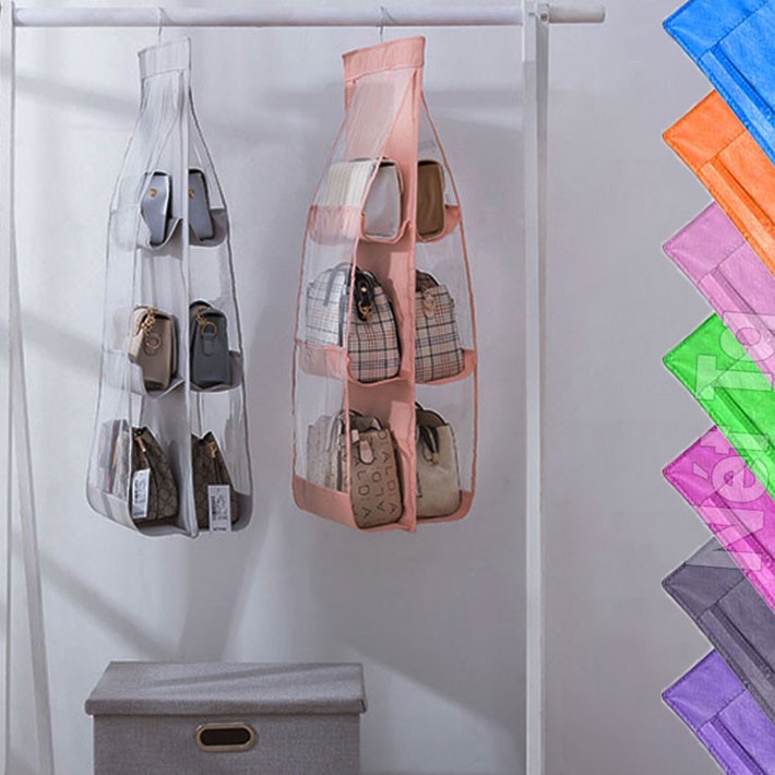 Túi treo đựng túi xách đa năng 6 ngăn tiện lợi có móc treo tủ quần áo hoặc treo tường giúp bảo quản giỏ xách gọn gàng