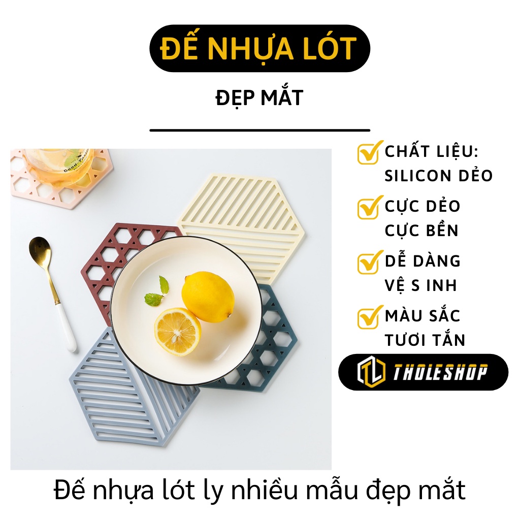 Miếng Lót Ly - Đế Lót Nồi, Bát Đĩa Cách Nhiệt Chất Liệu Silicone, Trang Trí Bàn Ăn 9645