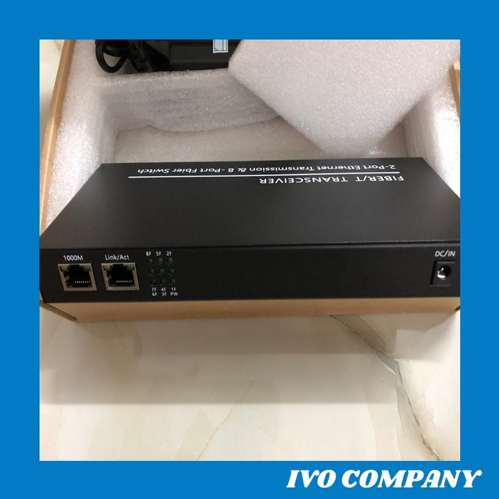 Thiết Bị Chuyển Đổi Quang Điện 1 Sợi Media Converter 1FO 8Q 2LAN 1Gbps