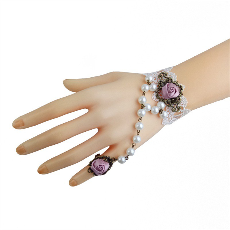 Vòng tay choker nữ 2 bông hồng ruốc xinh xắn