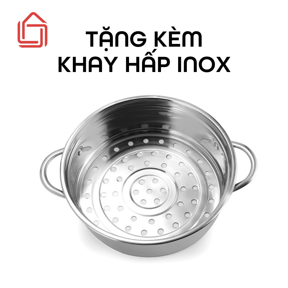 Nồi điện đa năng mini 2 tầng tặng kèm khay hấp ( chiên, xào, nấu ăn, nấu cơm, lẩu mini )