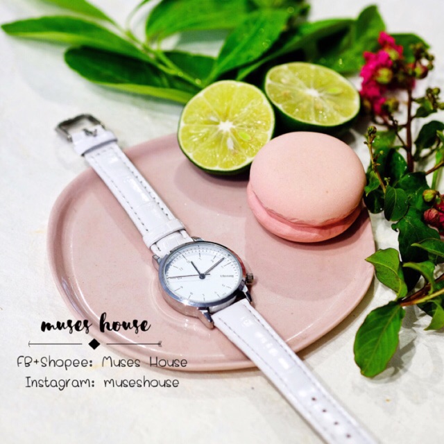 Đồng hồ nữ dây da Bazic 