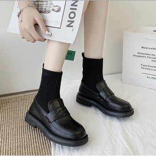 Giày bốt nữ cổ len chun cao cổ loại mới, bốt nữ thời trang mùa đông