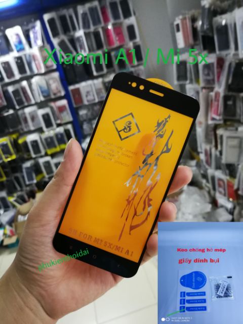 Cường lực 6D Xiaomi A1 / Mi 5x Full màn Full keo Ôm viền 2.5D cao cấp ( tặng keo mép giấy lấy bụi )
