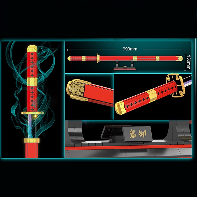 Đồ Chơi Lắp Ráp Mô Hình Thanh Quỷ Kiếm Đệ Tam SANDAI KITETSU Zoro One Piece Saurum Model 728 Với 790 Chi Tiết