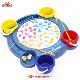 Đồ chơi câu cá 45 con 🐟 có 4 cần - 4 xô đựng cá chơi được 4 người 1 lúc