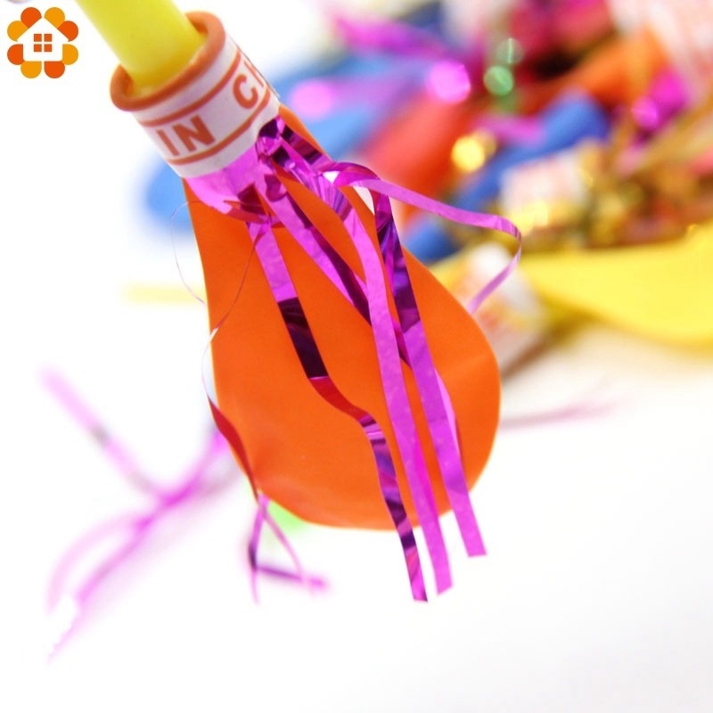 1 Gói Còi Thổi Bong Bóng Hình Rồng Nhiều Màu Trang Trí Tiệc Sinh Nhật Cho Bé