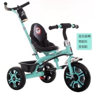 Xe đẩy trẻ em 3 bánh có cán xoay có giỏ hàng có đai an toàn-xe đẩy cho bé 1 2 3 3 5 6 tuổi