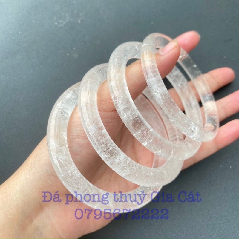Vòng bản liền thach anh trắng vip 5a kiểm định đẹp cam kết y hình siêu đẹp