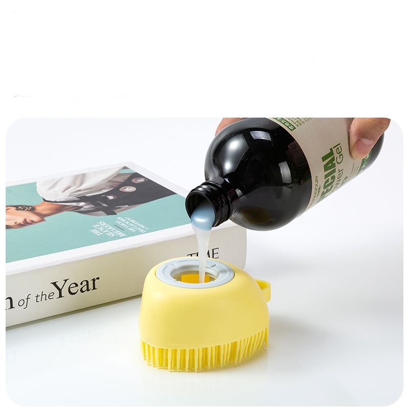 Bàn Chải Tắm Cho Cún Mèo Bằng Silicon Massage Mềm Mại