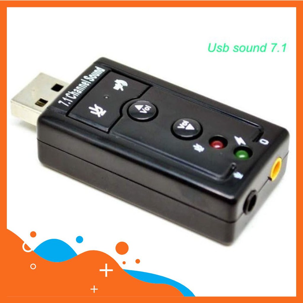 Usb ra sound 3D 7.1 - đầu ra âm thanh chuẩn [ĐEN]