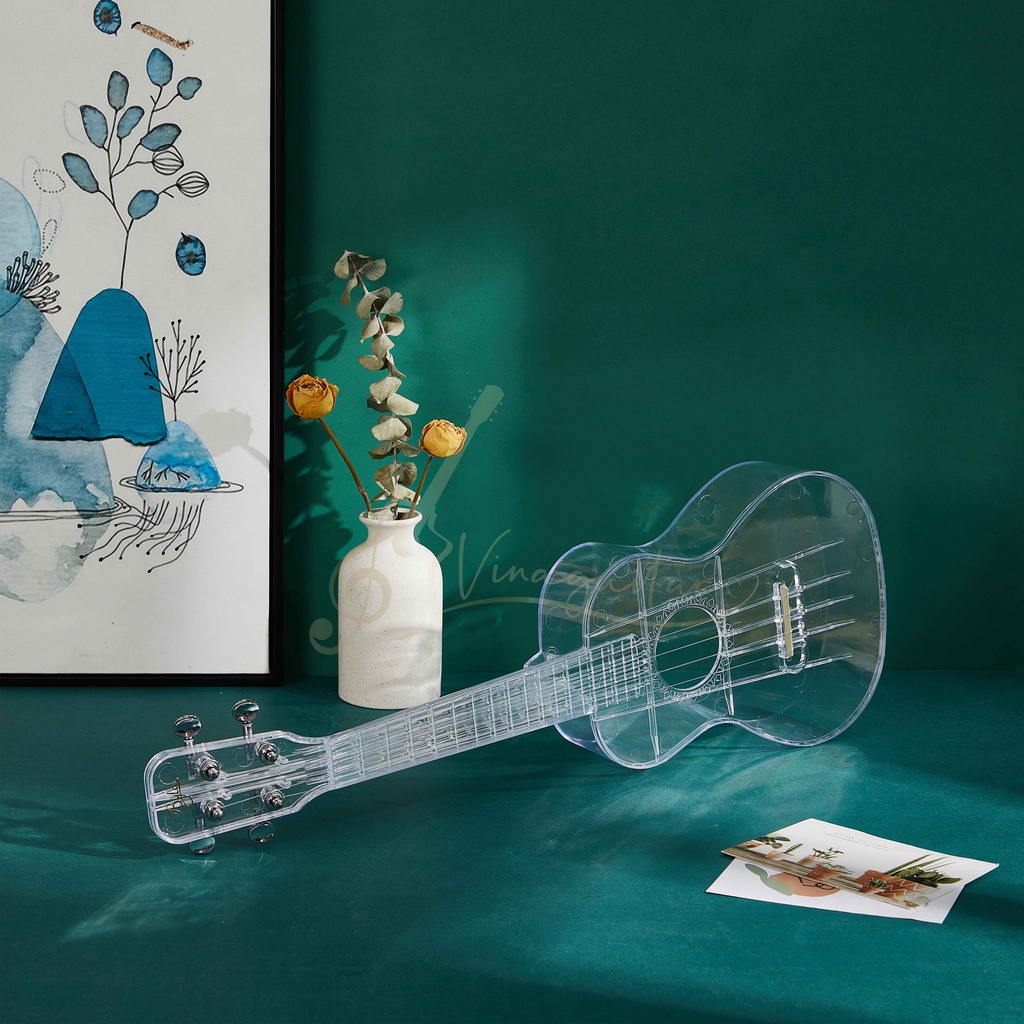 Đàn Ukulele Trong Suốt Byla Đèn LED 2023 Chính Hãng - Tặng Full Phụ Kiện