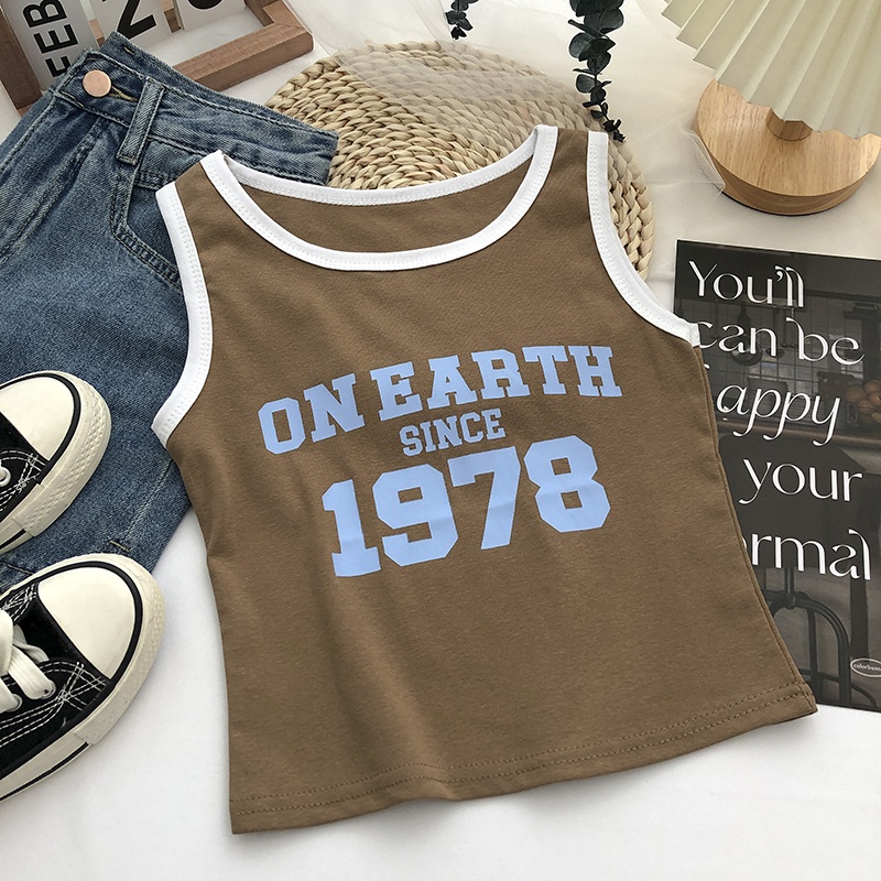 Áo Tank Top Sát Nách Cổ Tròn Hoạ Tiết Chữ In