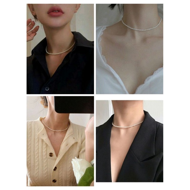 VÒNG CỔ, CHOKERS HẠT NGỌC TRAI GIẢ CỰC XINH PHONG CÁCH HÀN QUỐC - CC35
