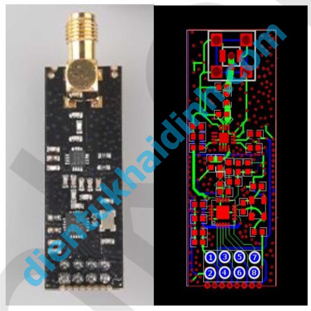 module RF NRF24L01+PA+LNA anten rời, 2.4Ghz, 1100 mét kde0463