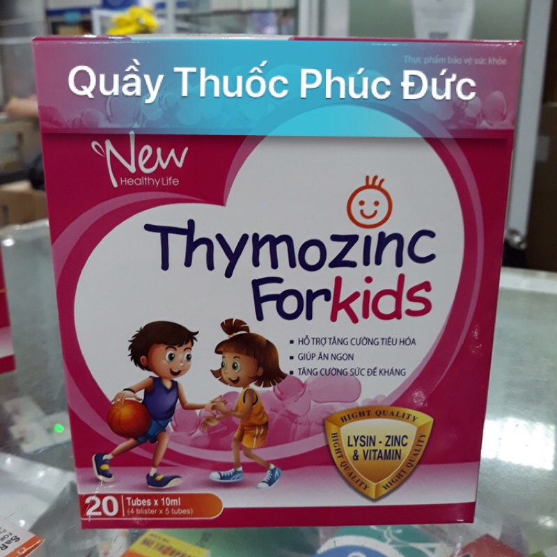 Thymozinc forkid giúp hỗ trợ hệ tiêu hoá ,giúp ăn ngon và tăng sức đề kháng hộp 20 ống
