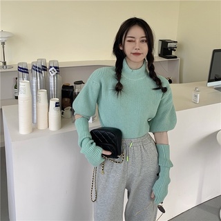 Áo len cổ lọ tay rời
