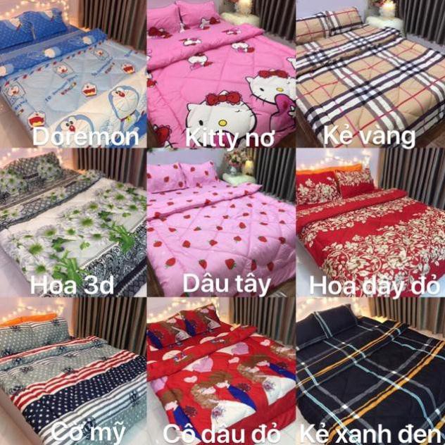 Bộ GA chun kèm 2 vỏ GỐI cotton POLY, giá xả kho. Khách được chọn mẫu