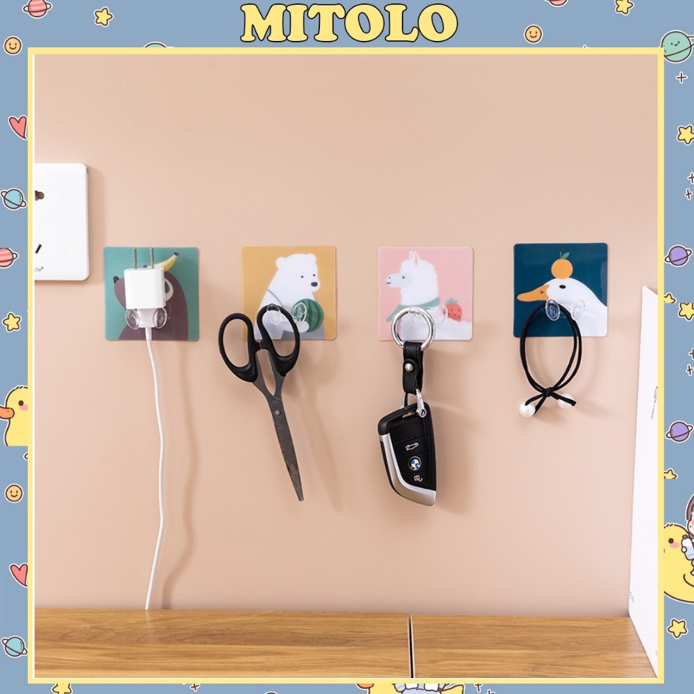Móc dán tường siêu dính MITOLO móc treo tường treo đồ củ sạc dây điện chìa khoá