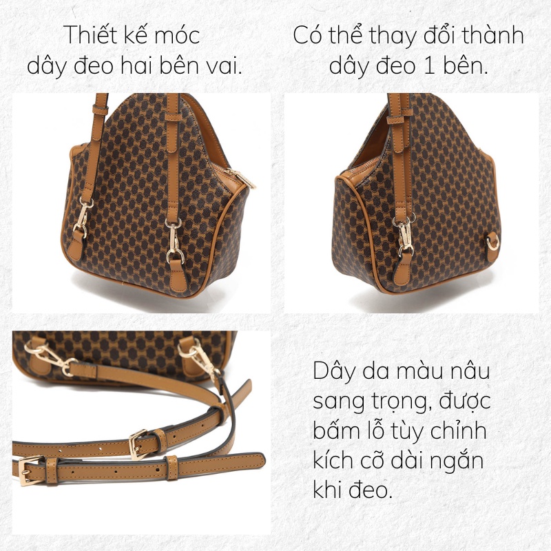 Balo nữ đeo chéo họa tiết da cao cấp thời trang công sở EL005 Micocah chính hãng