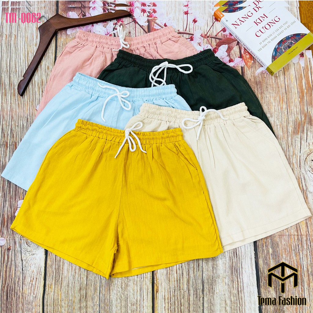 Quần đùi short nữ TEMA cao cấp - quần short nữ chất đũi mềm min mát mặc ở nhà cực thích | BigBuy360 - bigbuy360.vn