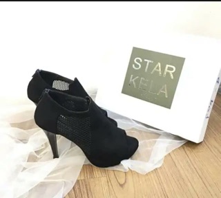 Giày boots da lộn phối lưới