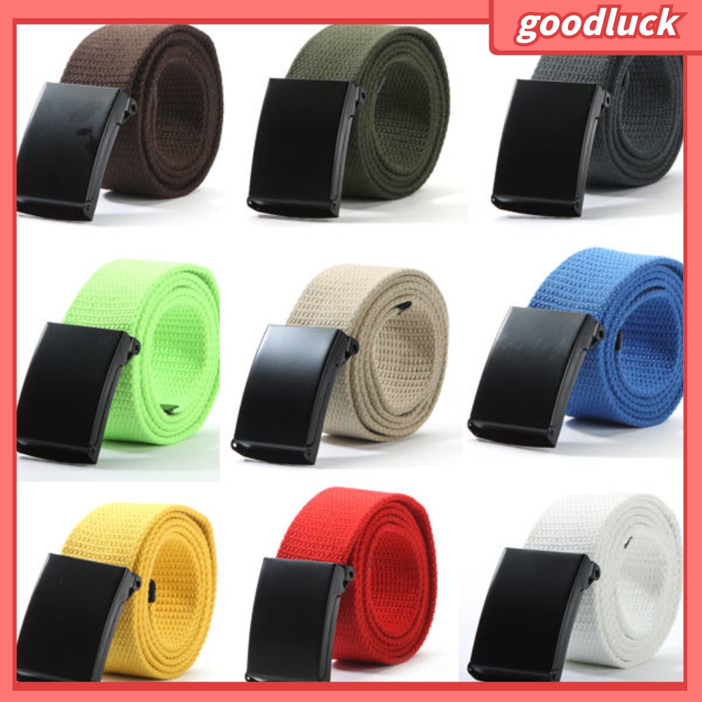 Đai lưng canvas bản rộng màu trơn cho nam/ nữ