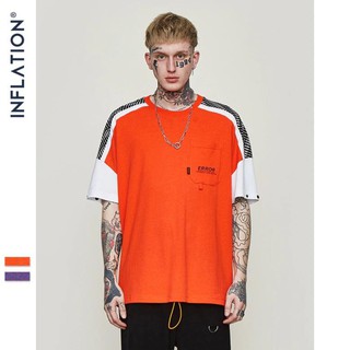 Inflation áo thun oversize, color block 91208s