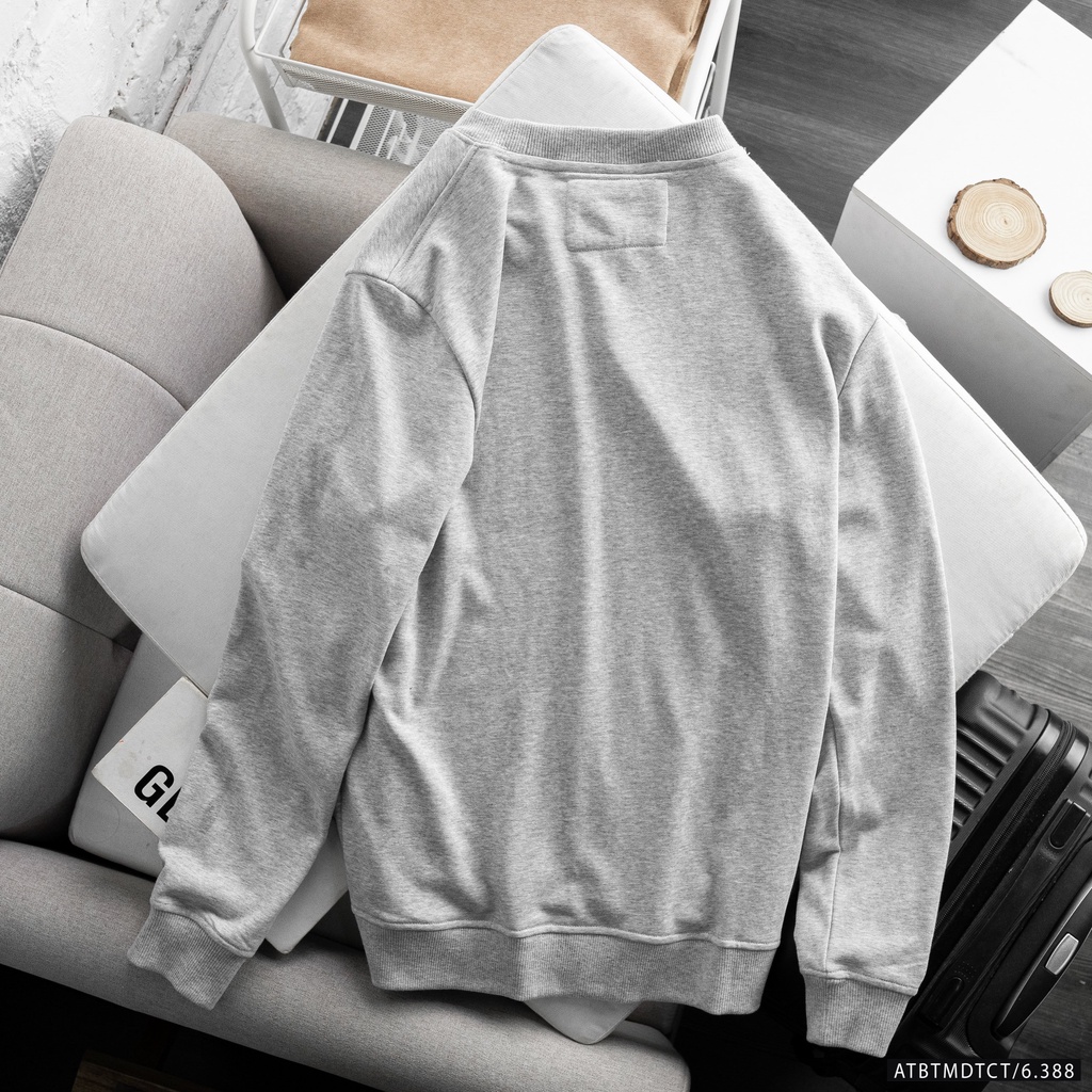 Aó nỉ nam dài tay Sweater Btn ESS,Chất liệu nỉ da cá,100% cotton,dày dặn mềm mịn,form slim.