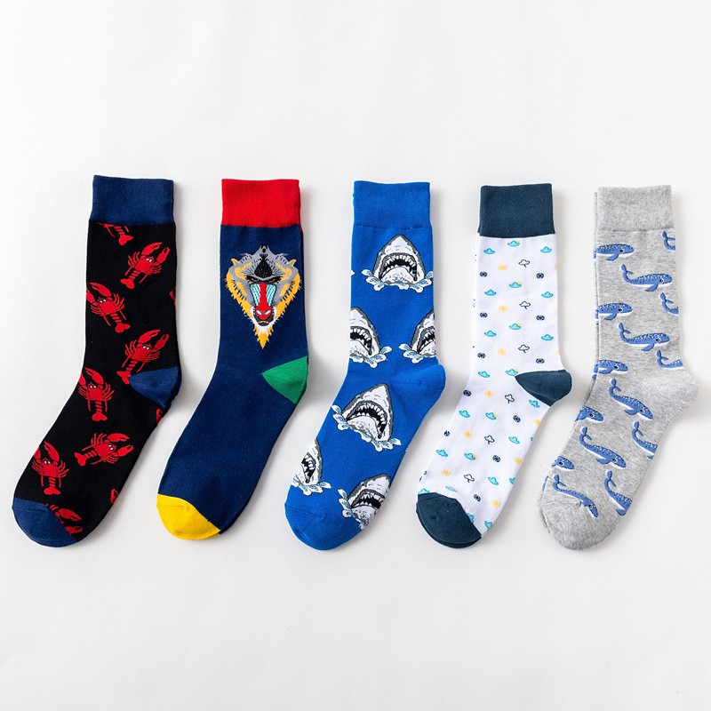 Cute Cartoon Animal Print Cotton Socks