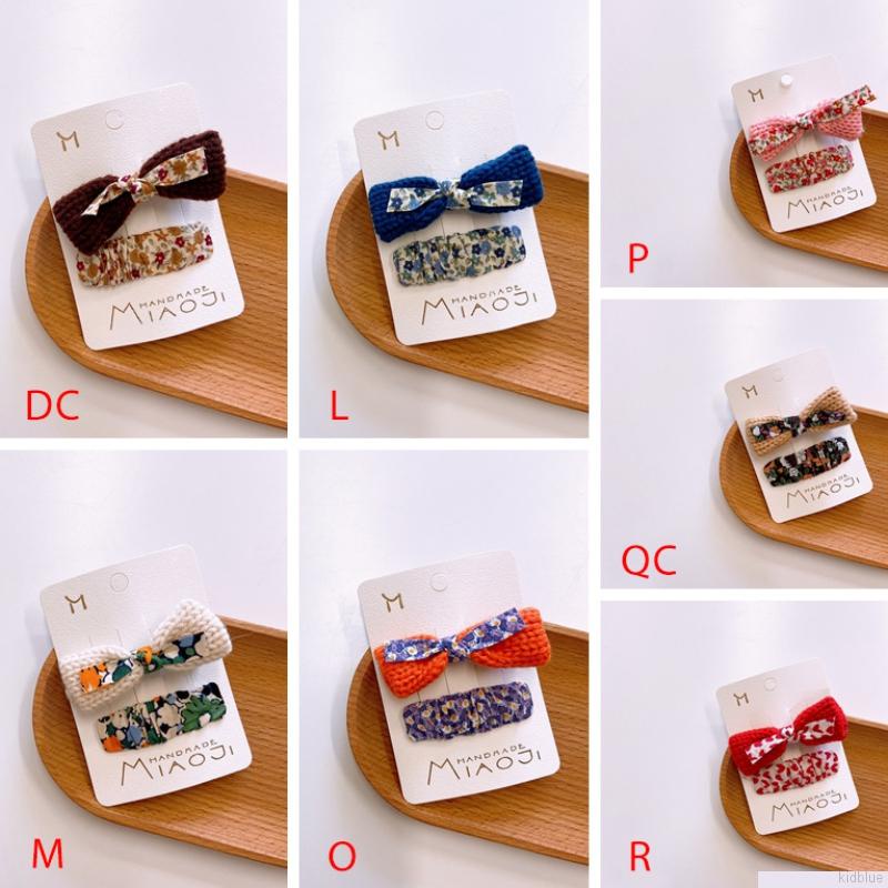 Set 2 kẹp tóc len dễ thương cho bé gái