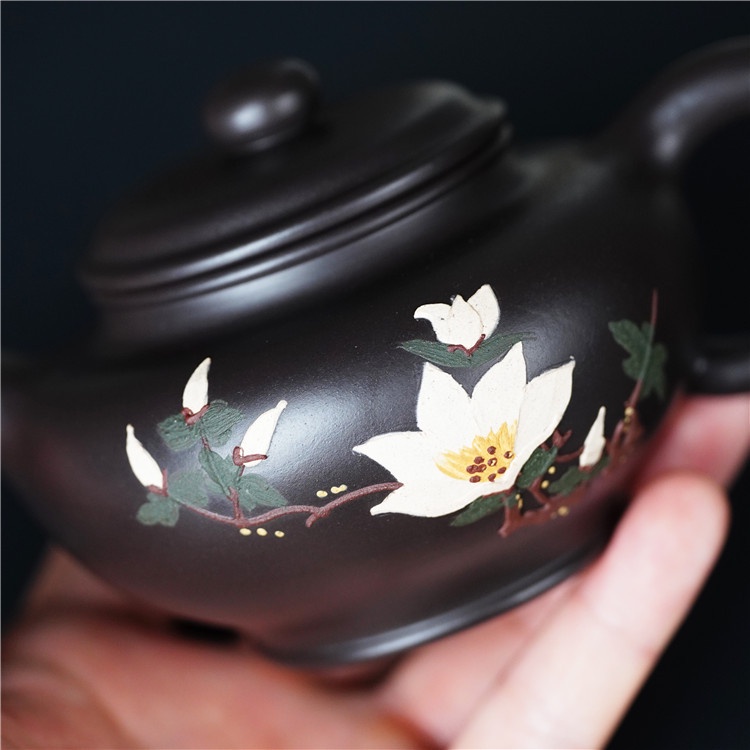 Ấm Tử Sa Nghi Hưng Chuyết Chỉ Mộc Lan 240 ml (Hắc Nê)