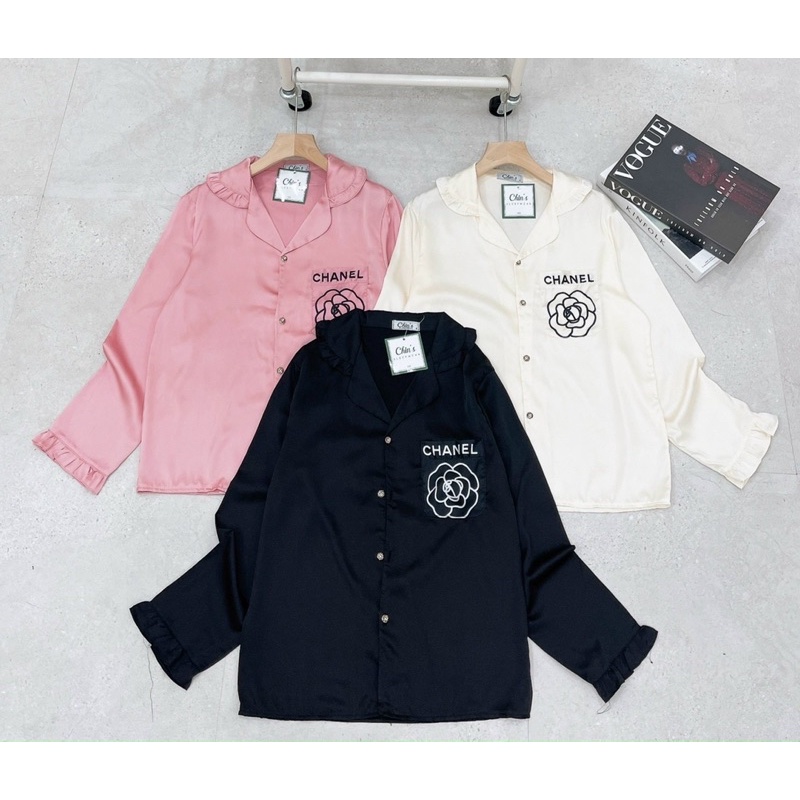 Đồ bộ pijama LỤA LATIN tay dài quần dài phối bèo hàng thiết kế cực xinh và sang trọng cho bạn nữ phom dáng rộng rãi