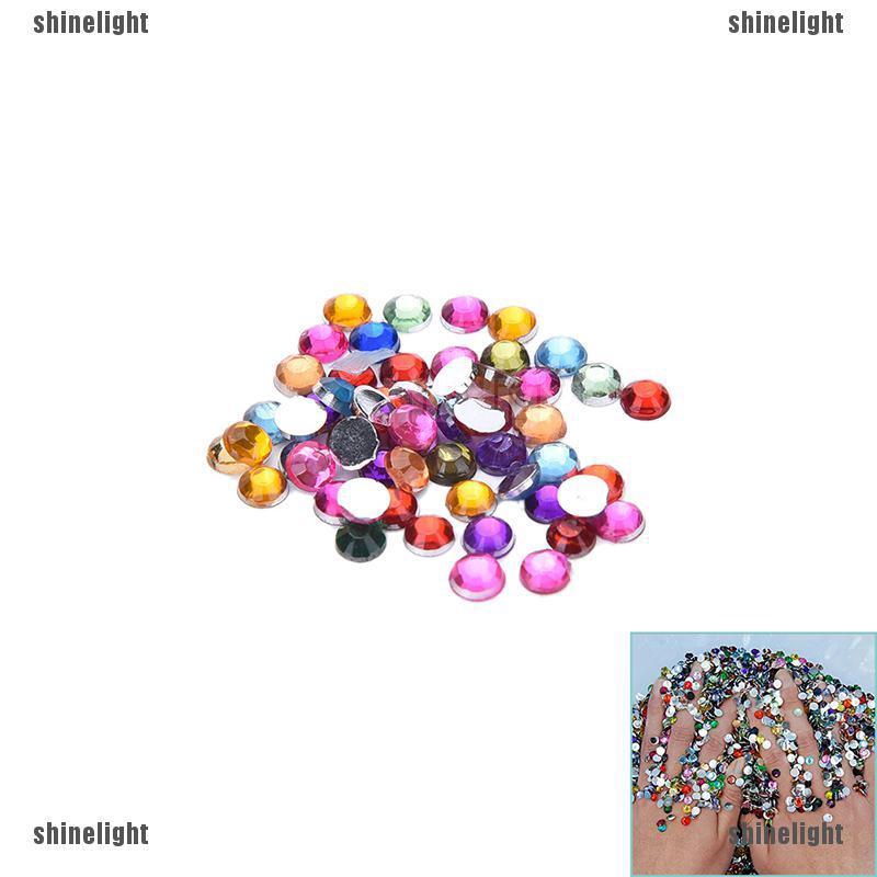 『SH』 1000Pcs Mixed Color Acrylic Nail Art Glitter Rhinestone Nail Tool DIY Decoration ※HOT