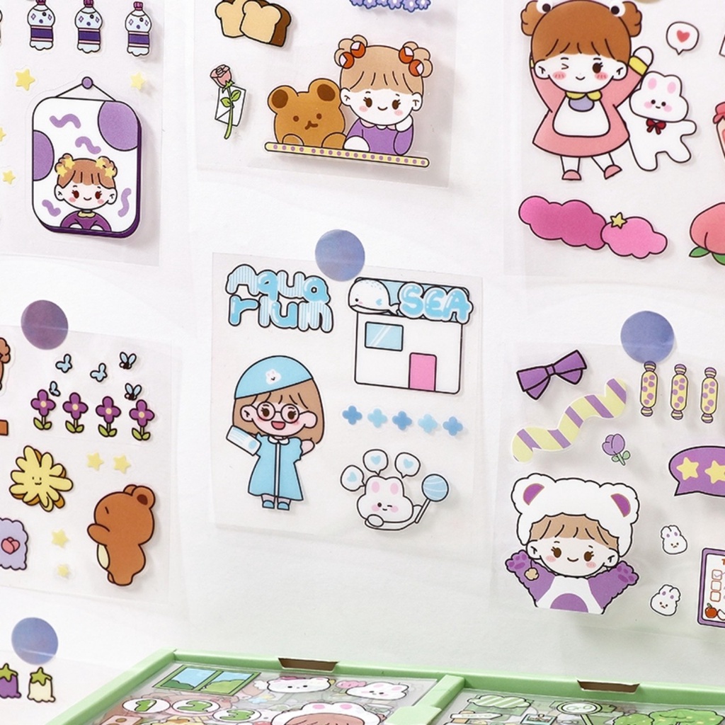 HỘP STICKER TRONG 100 TẤM HÌNH DÁN NHIỀU HỌA TIẾT DỄ THƯƠNG