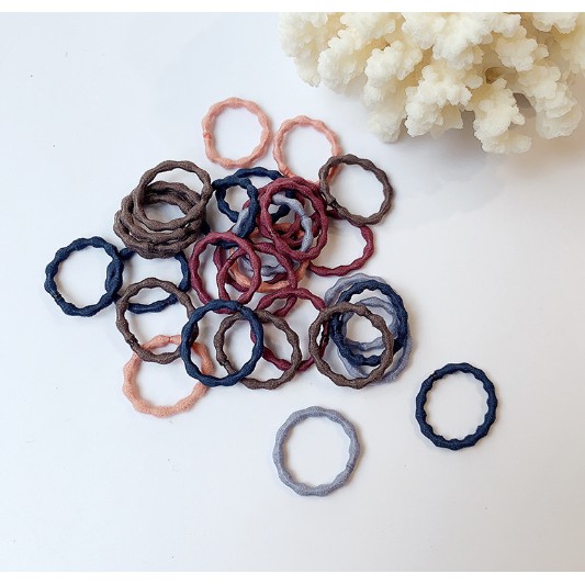 Túi 100 dây thun Chun buộc tóc cho bé gái, chun, màu sắc sặc sỡ loại trơn