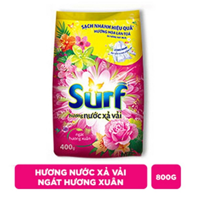 Bột giặt SURF Hương Nước xả Vải Ngát Hương Xuân Hồng 800g 800 g