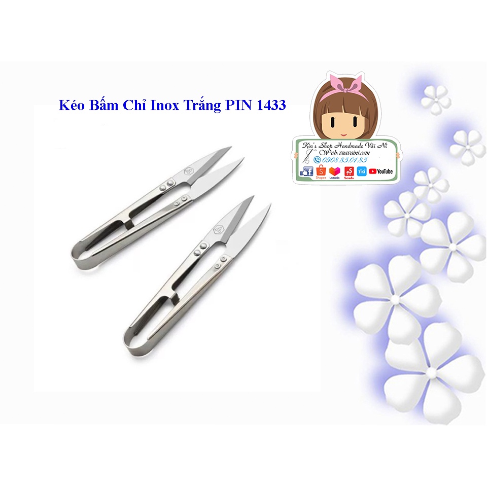 Kéo Bấm Chỉ Inox Trắng PIN 1433 Không Rỉ Dùng Bền Hàng Chính Hãng đảm bảo chất lượng