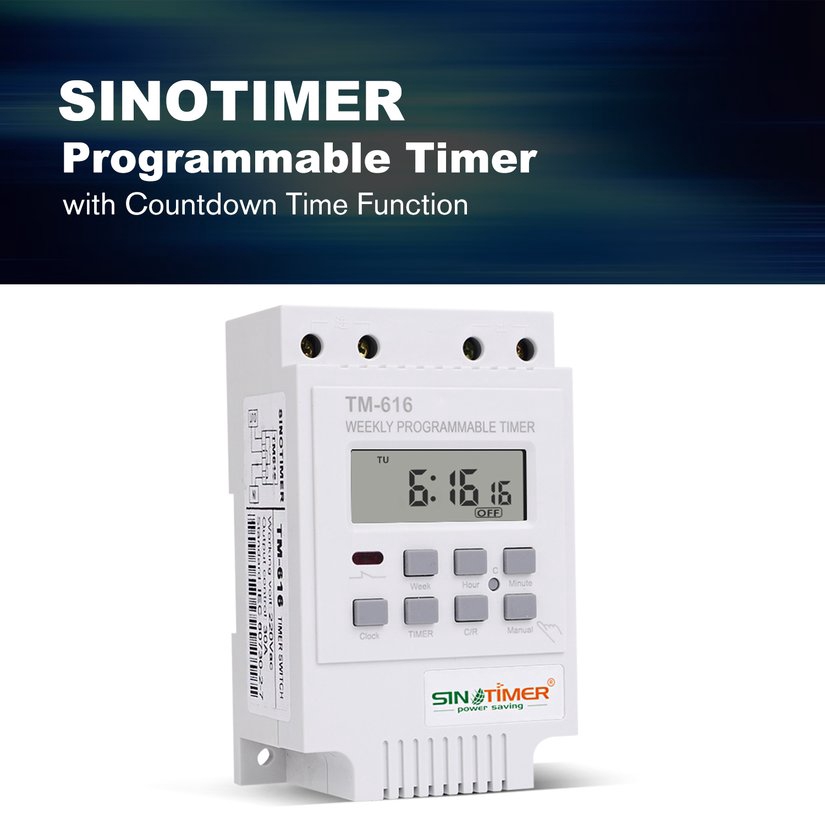 Thiết bị hẹn giờ điện tử SINOTIMER TM616W-2 30A 220V chuyên dụng